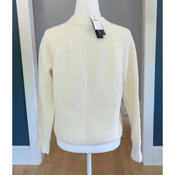 Banana Republic Women's Aire Ribbed Ivory Sweater Wool Blend Sz S Mock Neck NEW - Picture 7 of 12